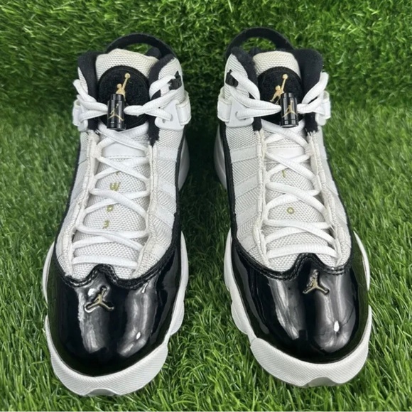 Air Jordan Boys 6 Rings Athletic Shoes White CW6994-100 Mid Top Lace Up Size 5.5